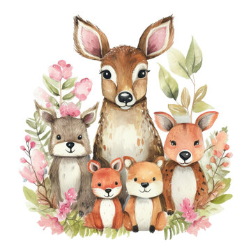 Woodland Animals Illustration Set - Perfect for Nursery D&eacute;cor, Kids' Projects, and Nature-Themed Designs