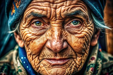 Close-up Landscape Photo: Wrinkled Skin Texture, Age Spots, and Natural Imperfections