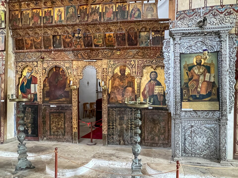 Enkomi, Northern Cyprus, October 17, 2024: Saint Barnabas Icon Museum and Archaeological Museum in Northern (Turkish) Cyprus in the Enkomi area