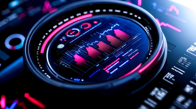 A close up of a dashboard with graphs on it