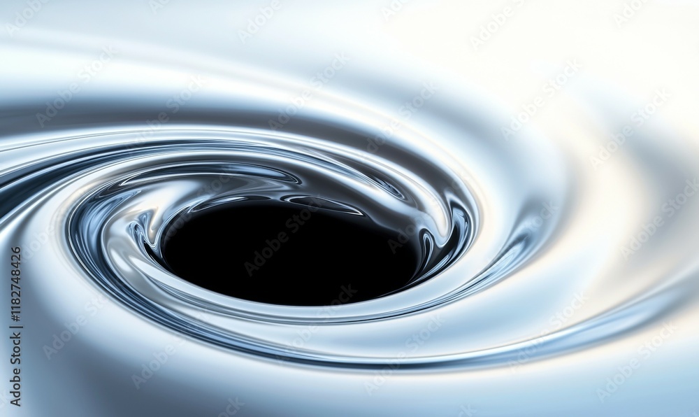 Poster abstract swirling vortex in grayscale illustration with smooth gradients