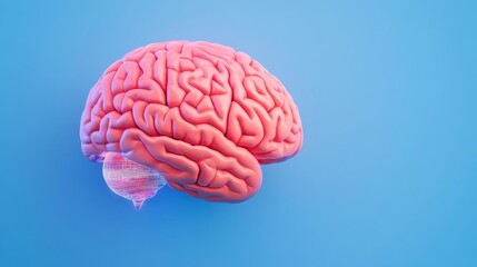 Brain structure merged with a digital hologram, symbolic of AI and neuroscience integration, futuristic concept