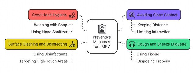 Fototapeta premium hMPV Prevention Tips for Minimizing Respiratory Virus Spread