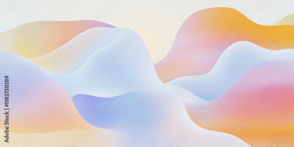 Poster abstract blurred grainy waves gradient background texture. colorful digital grain soft noise effect 