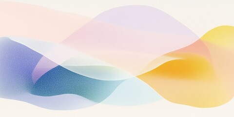 Fototapeta premium Grainy gradient background texture in soft pastel colors. Retro futuristic style blurred backdrop illustration for banner, flyer, website, brochure, business card design. Twisted waves.
