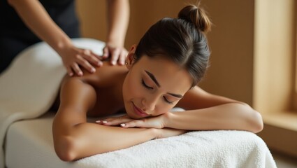 Fototapeta premium Relaxing spa massage in a serene setting