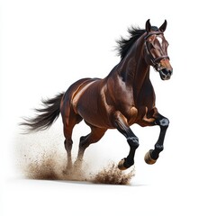 Obraz premium Horse Isolated on White Background, Animal Portraits, Equine Photography, Wildlife Imagery, and Minimalist Design