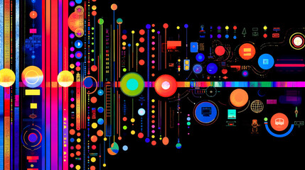 Obraz premium A colorful abstract background with circles and lines