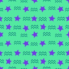Ocean seamless fish pattern for wrapping paper and fabrics and linens