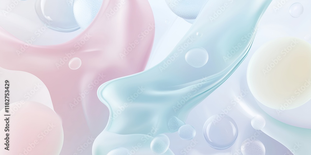 Poster fluid design element holographic liquid shape. abstract background flowing liquid shape