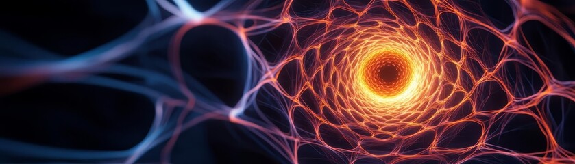 Neuron web forming an intricate glowing mandala, symbolic and dynamic