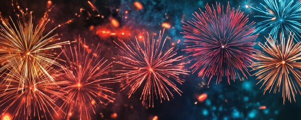 Fototapeta premium Synaptic activity rendered as vibrant fireworks, abstract and engaging for creative applications