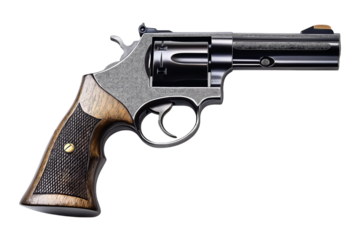 Classic Revolver Handgun | Vintage Firearm, Metal and Wood Grip