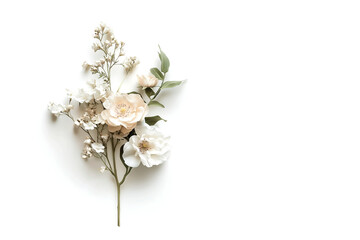 Elegant rustic floral wedding bouquet arrangement, love and celebration