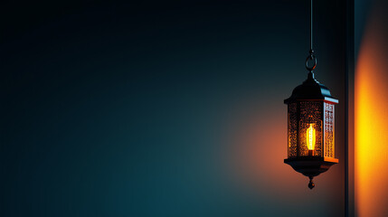 A simple and elegant Ramadan-themed wallpaper with a minimalistic lantern design, glowing softly against a neutral background, evoking serenity and reflection.