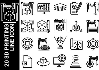 3d printing line icon