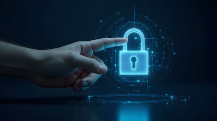 A glowing holographic lock being picked by a digital key, representing bypassing security