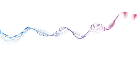 Flowing Dot Wave halftone gradient pattern on transparent background	
