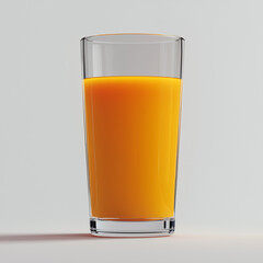 A glass of orange  juice on a white background