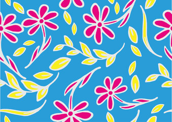 Exclusive small colored flower pattern. Vector