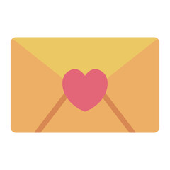 Love letter flat icon representing romantic messages relationships