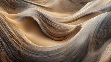 Fototapeta premium Sand patterns created by the wind in a deserted landscape.