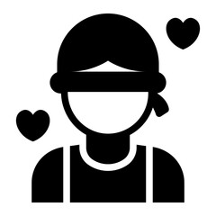 Blind date participant glyph icon representing dating events