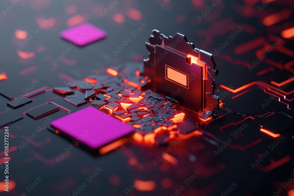 Aufkleber digital encryption concepts in forensic technology. a close-up of a futuristic circuit board featuri