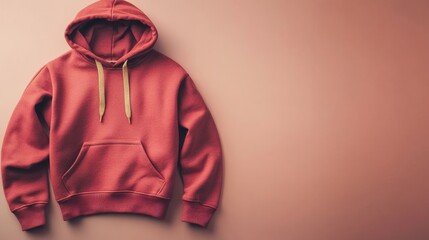 A burgundy hoodie with gold accents photographed on a soft champagne-toned background