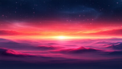 Fototapeta premium Dreamy Cosmic Landscape Abstract Expressionism Soft Gradient Ethereal Lighting