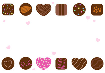 Mix of chocolate candies. Set of chocolate candies. Assortment of chocolate candies sweets