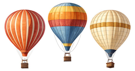 Obraz premium Vibrant Hot Air Balloons with Transparent Background