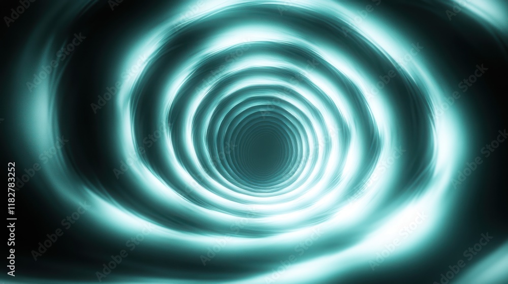 Poster vibrant swirling tunnel of light creating a sense of depth and movement in a dark environment. gener