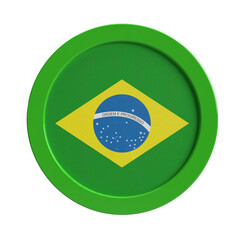 3d shield with the Brazilian flag