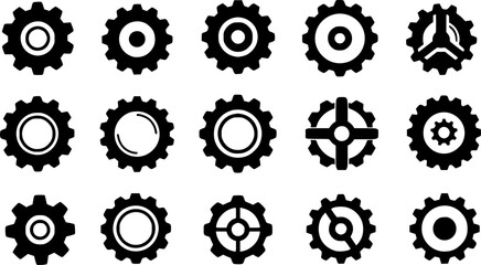 Gear icon vector set. clockwork illustration sign collection. Mechanics symbol.
