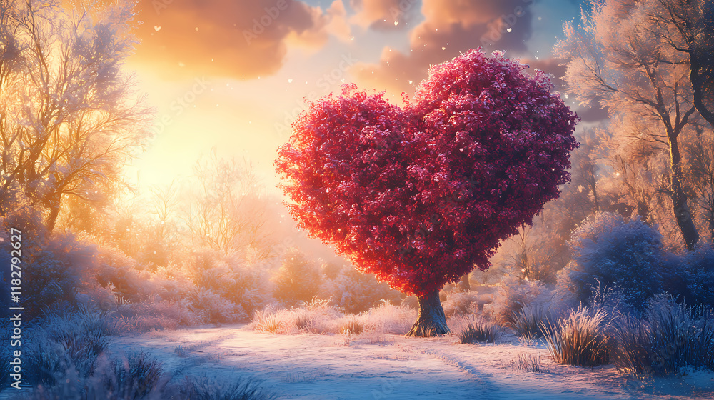 Canvas Prints heart shaped enchanting tree