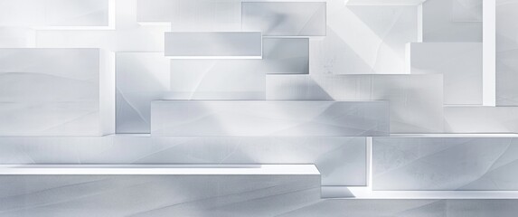 Subtle gray white geometric backdrop. Layered rectangles create a sophisticated business aesthetic. Faint shadows add depth.  Modern neon feel.