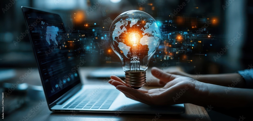 Poster innovation and technology in business ai transformation future digital age adoption ideas learning
