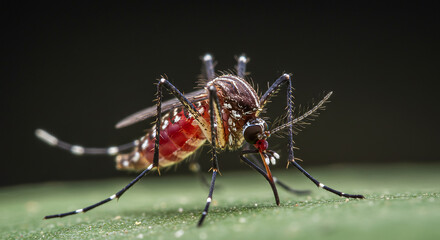 Close up of a Mosquito Detailed Insect Macro Photography Aedes Aegypti Disease