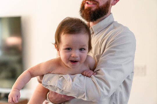 dad and daughter at home