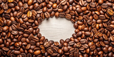 Coffee Bean Circle, White Space, Candid Photo, Creative Design, Product Photography, Food Photography, Beverage Photography, Coffee Beans Background, Abstract Coffee, Coffee Art, Coffee Design