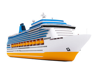 Luxury Cruise Ship Isolated White