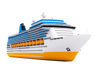 luxury cruise ship isolated on white