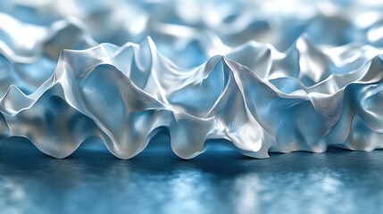 Fototapeta premium Abstract light blue fabric waves.