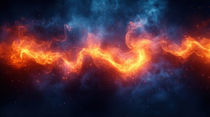 Fototapeta premium Fiery Abstract Background Digital Art with Flames Sparks and Dynamic Light Effects