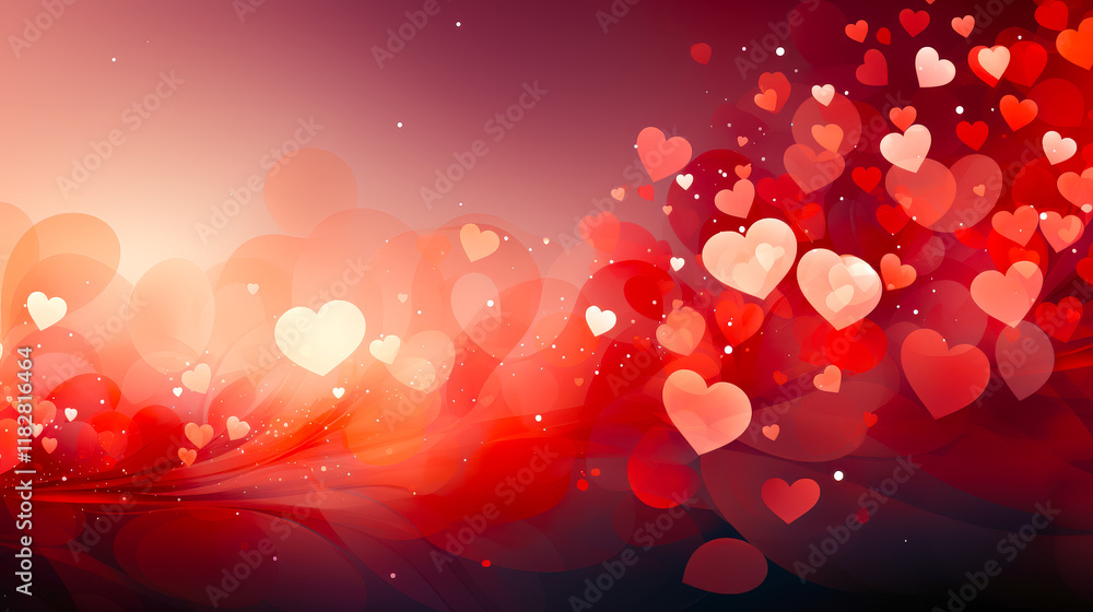 Aufkleber colorful hearts create a romantic atmosphere with soft gradients in the background during a festive 