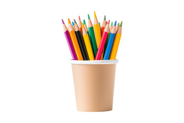 colored pencils in a cup