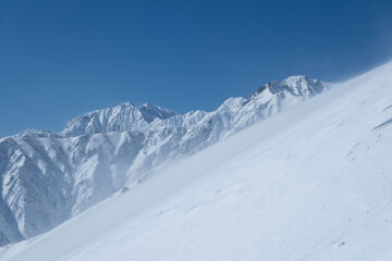 冬の北アルプス　鹿島槍ヶ岳と五竜岳