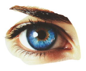 PNG Glitter blue eye human cosmetics detailed.