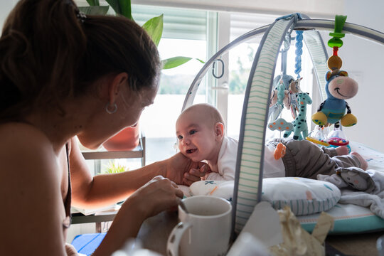 Mother bonding with her baby 
